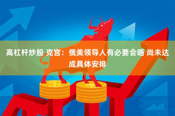 高杠杆炒股 克宫：俄美领导人有必要会晤 尚未达成具体安排